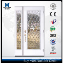 Fangda One and Half Decorative Glass Inserted Exterior Fiberglass Door